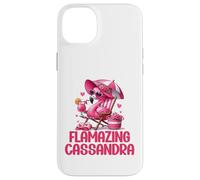 Flamazing Cassandra Flamant Rose Tropical Beach Scène Femme Coque pour iPhone 14 Plus