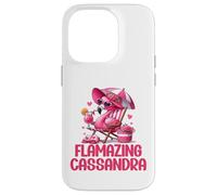 Flamazing Cassandra Flamant Rose Tropical Beach Scène Femme Coque pour iPhone 14 Pro