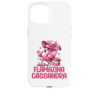Flamazing Cassandra Flamant Rose Tropical Beach Scène Femme Coque pour iPhone 15