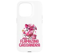 Flamazing Cassandra Flamant Rose Tropical Beach Scène Femme Coque pour iPhone 15 Pro