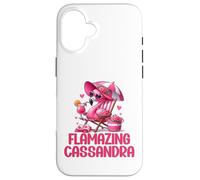 Flamazing Cassandra Flamant Rose Tropical Beach Scène Femme Coque pour iPhone 16