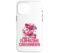 Flamazing Cassandra Flamant Rose Tropical Beach Scène Femme Coque pour iPhone 16 Pro Max
