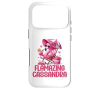 Flamazing Cassandra Flamant Rose Tropical Beach Scène Femme Coque pour iPhone 17 Pro