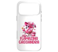 Flamazing Cassandra Flamant Rose Tropical Beach Scène Femme Coque pour iPhone 17 Pro Max