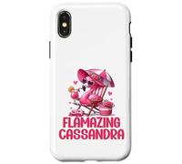 Flamazing Cassandra Flamant Rose Tropical Beach Scène Femme Coque pour iPhone X/XS