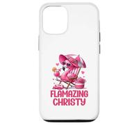 Flamazing Christy Pink Flamingo Tropical Beach Trip Femme Coque pour iPhone 12/12 Pro