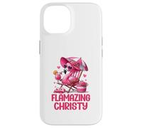 Flamazing Christy Pink Flamingo Tropical Beach Trip Femme Coque pour iPhone 14