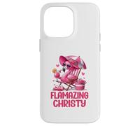 Flamazing Christy Pink Flamingo Tropical Beach Trip Femme Coque pour iPhone 14 Pro Max