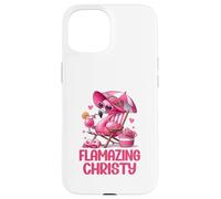 Flamazing Christy Pink Flamingo Tropical Beach Trip Femme Coque pour iPhone 15