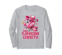 Flamazing Christy Pink Flamingo Tropical Beach Trip Femme Manche Longue