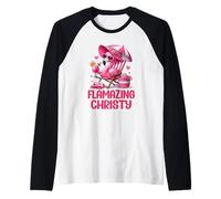 Flamazing Christy Pink Flamingo Tropical Beach Trip Femme Manche Raglan