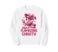 Flamazing Christy Pink Flamingo Tropical Beach Trip Femme Sweatshirt