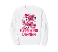 Flamazing Deanna Pink Flamingo Tropical Beach Scène Femme Sweatshirt