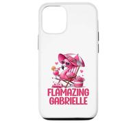 Flamazing Gabrielle Flamant Rose Tropical Beach Scène Femme Coque pour iPhone 12/12 Pro