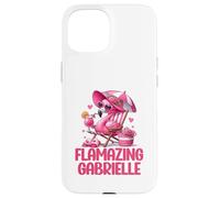 Flamazing Gabrielle Flamant Rose Tropical Beach Scène Femme Coque pour iPhone 15