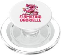 Flamazing Gabrielle Flamant Rose Tropical Beach Scène Femme PopSockets PopGrip pour MagSafe