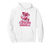 Flamazing Gabrielle Flamant Rose Tropical Beach Scène Femme Sweat à Capuche