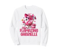 Flamazing Gabrielle Flamant Rose Tropical Beach Scène Femme Sweatshirt