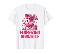 Flamazing Gabrielle Flamant Rose Tropical Beach Scène Femme T-Shirt