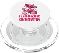 Flamazing Grandma Pink Flamingo Tropical Beach Scene Femme PopSockets PopGrip pour MagSafe