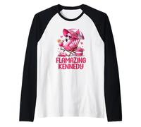 Flamazing Kennedy Pink Flamingo Tropical Beach Trip Femme Manche Raglan