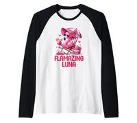 Flamazing Luna Pink Flamingo Tropical Beach Trip Femme Manche Raglan