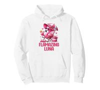 Flamazing Luna Pink Flamingo Tropical Beach Trip Femme Sweat à Capuche