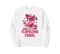 Flamazing Mabel Pink Flamingo Tropical Beach Trip Femme Sweatshirt