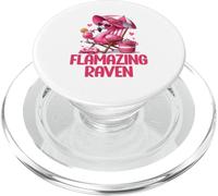 Flamazing Raven Pink Flamingo Tropical Beach Scene Femme PopSockets PopGrip pour MagSafe