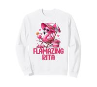 Flamazing Rita Pink Flamingo Tropical Beach Scène Femme Sweatshirt