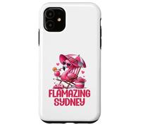Flamazing Sydney Pink Flamingo Tropical Beach Scene Femme Coque pour iPhone 11