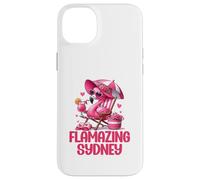 Flamazing Sydney Pink Flamingo Tropical Beach Scene Femme Coque pour iPhone 14 Plus