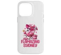Flamazing Sydney Pink Flamingo Tropical Beach Scene Femme Coque pour iPhone 14 Pro Max