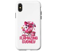 Flamazing Sydney Pink Flamingo Tropical Beach Scene Femme Coque pour iPhone X/XS