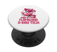 Flamazing X-Ray Tech Rose Flamant Rose Tropical Beach Trip PopSockets PopGrip Adhésif