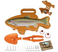 Flambeau Outdoors Wild Bite Kit de boîte de pêche | Orange/truite - Boîte de matériel pour débutants, assortiment de 25 pièces de matériel multi-espèces pour attraper le bar, la panfish, la truite, la