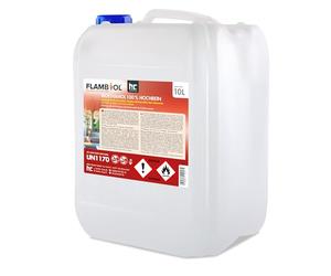 Flambiol Bioéthanol 100% 1 x 10 L- Combustible Liquide Dénaturé | Cheminée et Foyer à l'Éthanol - Usage Intérieur - Combustion Propre et Quasi Inodore - Sans Odeur ni Suie