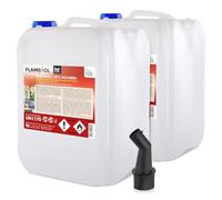 Flambiol Bioéthanol 100% 2 x 10 L- Combustible Liquide Dénaturé | Cheminée et Foyer à l'Éthanol - Usage Intérieur - Combustion Propre et Quasi Inodore - Sans Odeur ni Suie