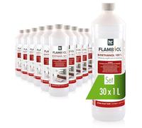 Flambiol Bioéthanol 30 x 1 L Ultra Pur 100% - sans Fumée Ni Odeur