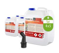 Höfer Chemie 20 L FLAMBIOL® Bioéthanol 99,9% Premium pour cheminée à l'éthanol, feu de Table à l'éthanol et cheminée au bioéthanol (4 x 5 L)