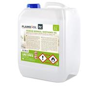 Flambiol Bioéthanol Premium en Gel (1 x 5 L) - Longue Durée - Efficace | Combustible Longue Durée, Idéal pour Cheminées d'Intérieur et d'Extérieur - Sans Fumée ni Suie - Flamme Stable et Sûre