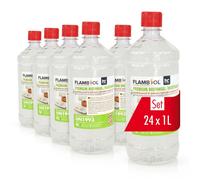FLAMBIOL® Bioéthanol Premium en Gel (24 x 1 L) - Combustible Longue Durée, Idéal pour Cheminées d'Intérieur et d'Extérieur