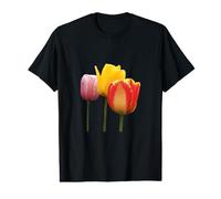 Flamboyant Rouge Jaune Rose Tulipe Mélanges Formes Mania T-Shirt Graphique avec Valeur