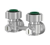 Flamco Flamco Bloc robinet à deux tuyaux EXCLUSIV E2/50 angle, MS nickelé, G 3/4 M Eurocone x G 3/4 F Quantité:5