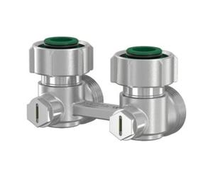 Flamco Flamco Bloc robinet à deux tuyaux EXCLUSIV E2/50 angle, MS nickelé, G 3/4 M Eurocone x G 3/4 F Quantité:5