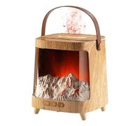 Flame Diffuser, 5.2 Inches 7 Color Light Fireplace Humidifier for Aromatherapy, Quiet Machine with 200 ml Tank Timer and Remote Control, Home Accessory for Living Room Desktop Counter Relaxation