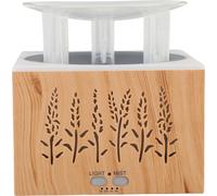 Flame Essential Oil Diffuser 400ml Ultra Quiet Wheat Aromatherapy Humidifier with Colorful Night Light and Timer for Bedroom EU Plug 100 to 240V
