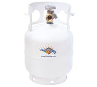 Flame King YSN5LB-GAUGE 5LB Empty Steel Propane Tank Cylinder with Gauge and OPD Valves for Grills and BBQs, Camping, Fishing, & Outdoor Activities, White