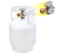 Flame King YSN5LB-GAUGE 5LB Empty Steel Propane Tank Cylinder with Gauge and OPD Valves for Grills and BBQs, Camping, Fishing, & Outdoor Activities, White
