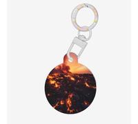 Flame Mountain Médaille ronde en acrylique durable et élégante, parfaite pour les animaux de compagnie de petite et grande taille